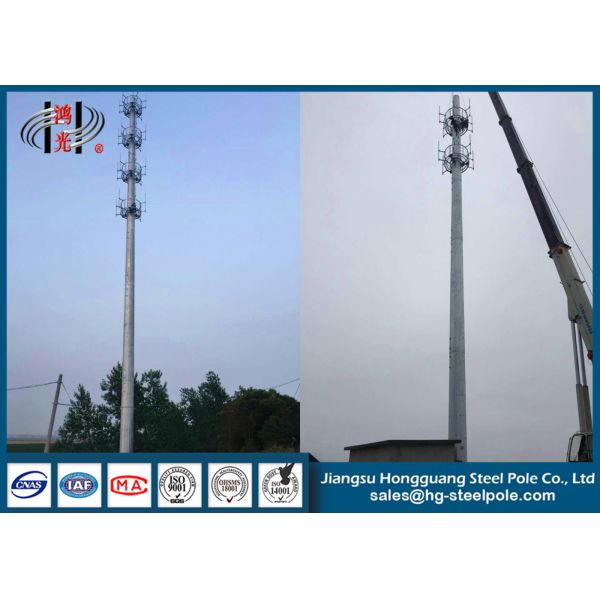 Antenna Telecommunication Towers , Monopole Antenna Tower With Platforms