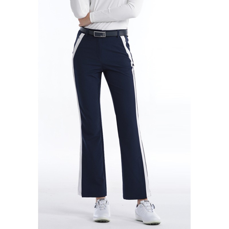 Custom OEM Women Slim Flare Golf Pants Split Hem Sport Pants Invisible Zipper Pockets