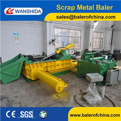 Scrap metal baler diesel drive with hopper
