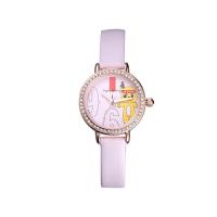 27mm enfants femmes rose Sali étanche enfants montre 3ATM cuir dessin animé personnalisé