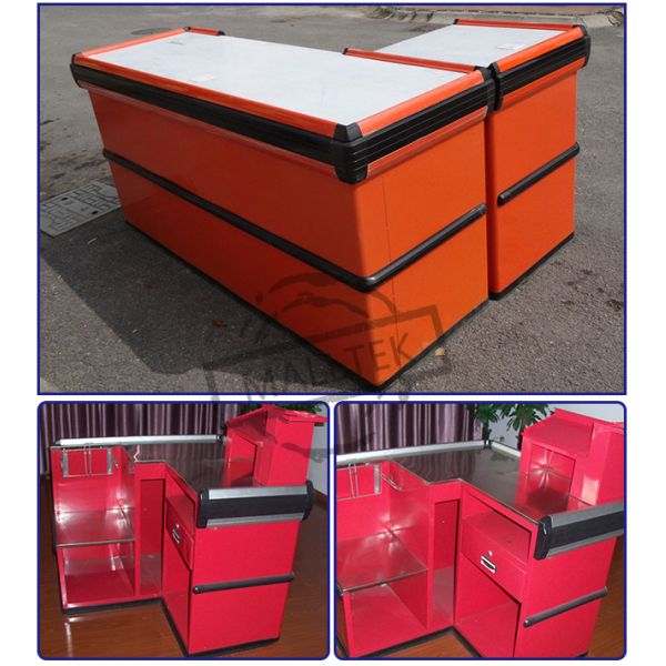 201 Ss Supermarket Checkout Table Customoized Smooth Powder Coating Pegboard