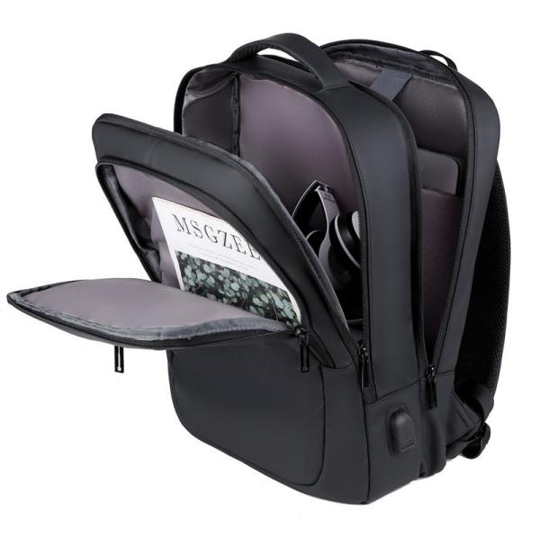 Black BSCI Business Laptop Backpack Fashion Computer Backpack Water Resistant ODM