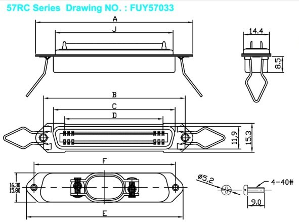 Разъем Centronics Pin женщины 24