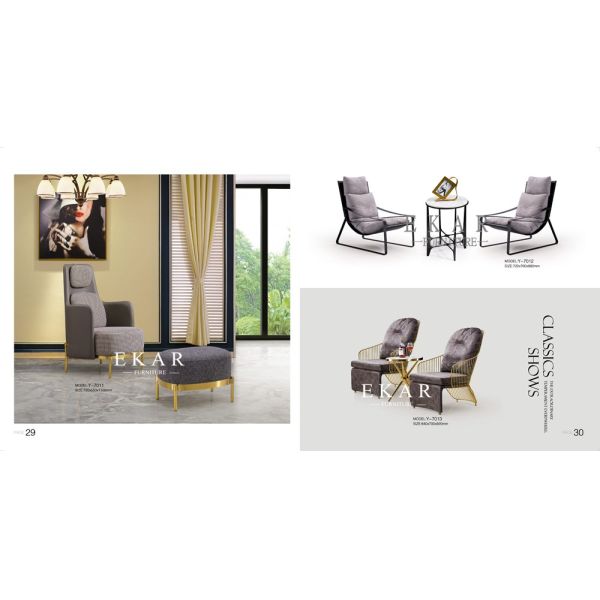 Modern Deluxe Different Design Metal Frame Luxury Leisure Fabric Leather Lounge Arm Chair