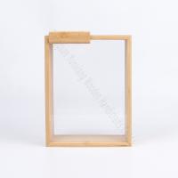 Distributeur de céréales en bambou pour la cuisine Récipient de stockage de nourriture Organisateur de grains secs Boîte de riz rechargeable Comptoir de grains Transparent Couvercle étanche Porteur de garde-manger rustique
