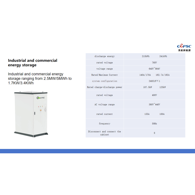 30KW/100KWh~ 50Kw/100Kwh Industrial and commercial energy storage