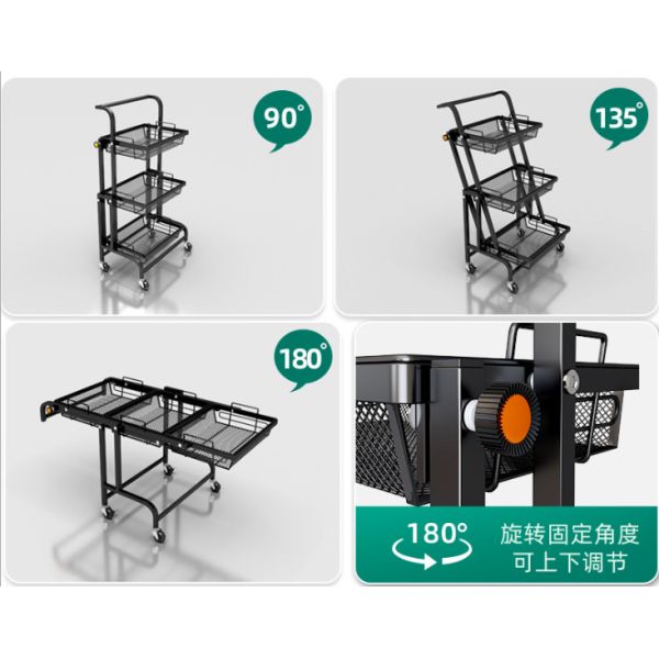 Anti Corrosion Telescopic 25kg Bearing Metal Trolley Cart