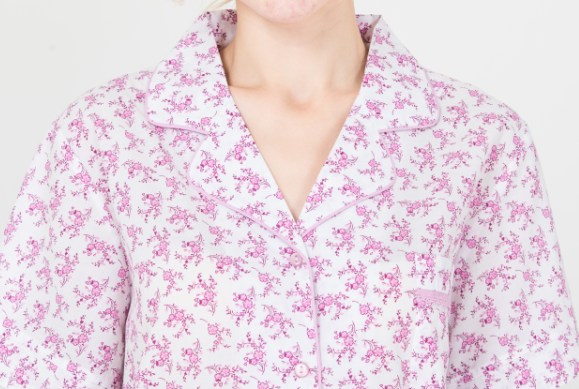 Cute Womens Pyjama Sets Short Sleeve Top And Long Pants With Elastic Waistband