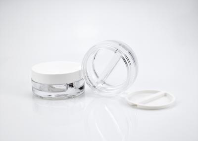 New Heavy Thick Dual Chamber 1OZ 2OZ 30*2ml Concentrate Glass Cosmetic Jar, Pressed Glass Jar For Day And Night Cream