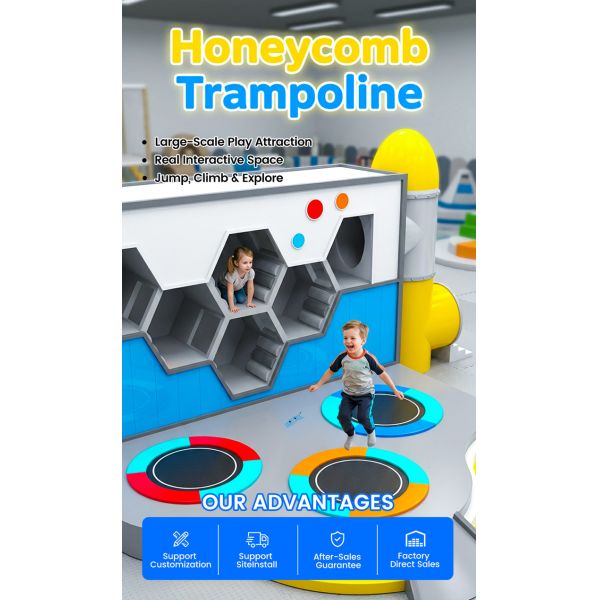 Commercial Trampoline Park for Kids Honeycomb Play System
