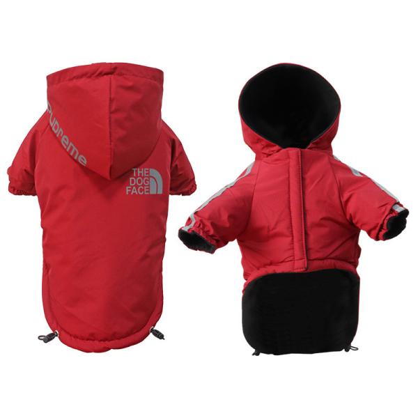 Winter Pet Clothes Warm Hooded Waterproof Thicken Fur Dog Jacket Coat