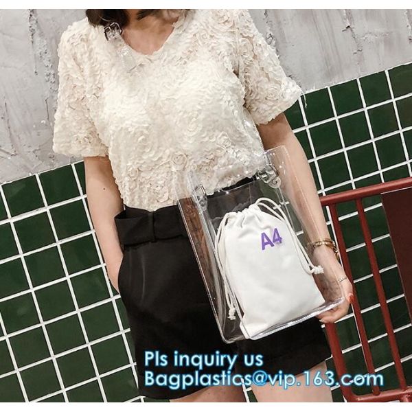 waterproof stadium Bags handbags, Clear gift packing PVC handbag, Envelope Clutch PVC Vinyl Plastic Purse Bag, tote hand