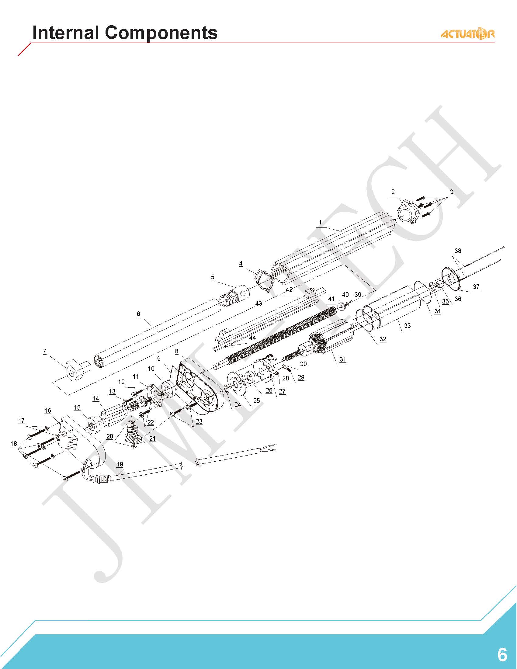 Waterproof Linear Actuator 12V 50mm-2000mm Synchronous Tubular Motor For Agriculture
