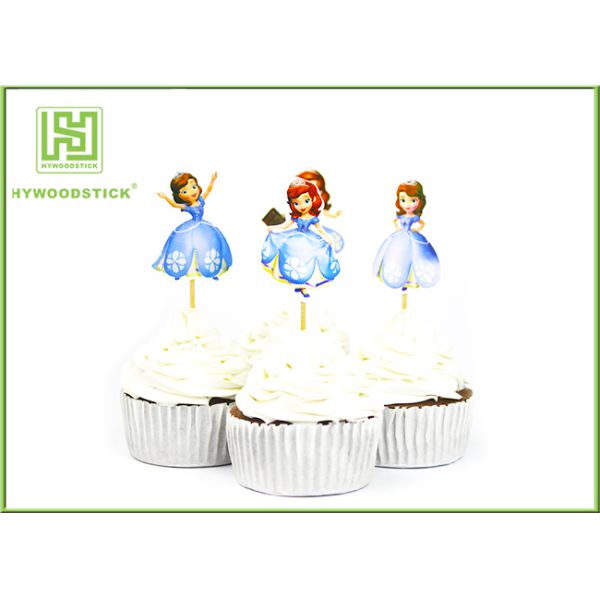 Longueur adaptée aux besoins du client de princesse Cupcake Toppers Picks 9/12cm de Disney de conception