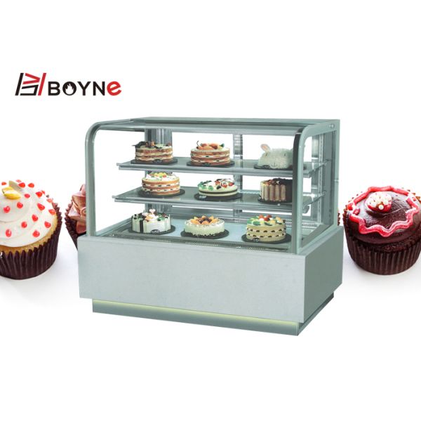 Japanese Style Three Layer Cake Freezer with Marble Base for bakery shop
