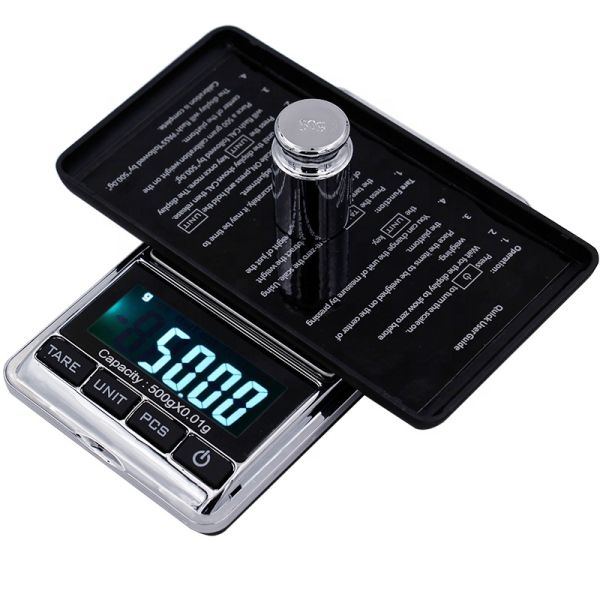 Jewelry Scale 500g 0.01g Electronic Weight Diamond Balance Precision Portable Pocket Digital Scales with Backlight