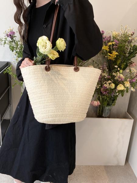 Crochet Straw Raffia Tote Bag Handmade Luxury Tote Handbag Beach Bag Handle Raffia Straw Bag Eco-Friendly New Design Crochet Tote Bag