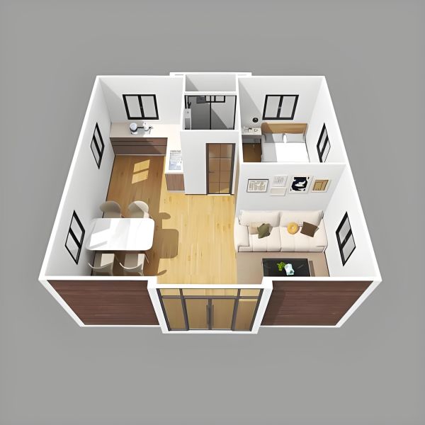 Rapidly Deployable Multifunctional Double-wing Expandable Container House for Versatile Applications