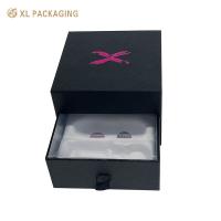 Boîte à parfum noire en papier à logo personnalisé Boîte à parfum vide 2 couches tiroir Boîte cadeau cosmétique