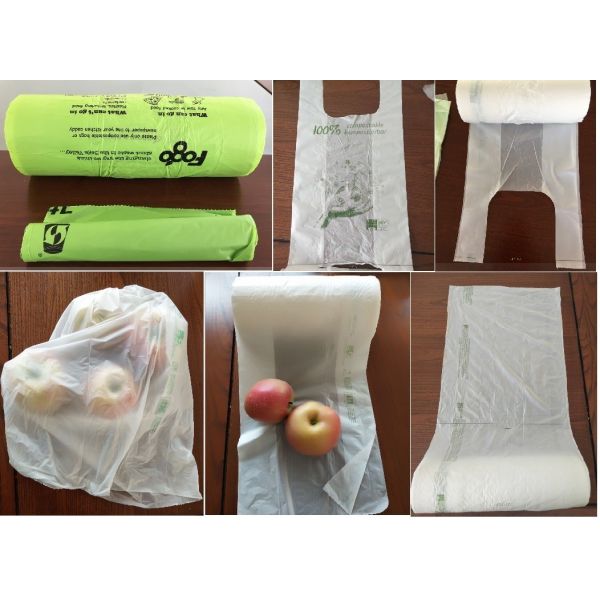 Biodegradable 30cm Plastic Food Packaging Bags Semi Transparent