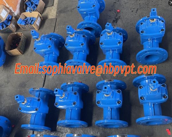 DN250 PN16 GGG50 cast iron gate valve blue color valve made in China