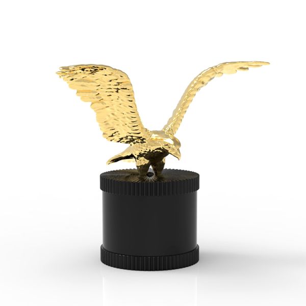 Customized Golden Textured Top Zamak Perfume Cap for Elegant Perfume Bottle Lids