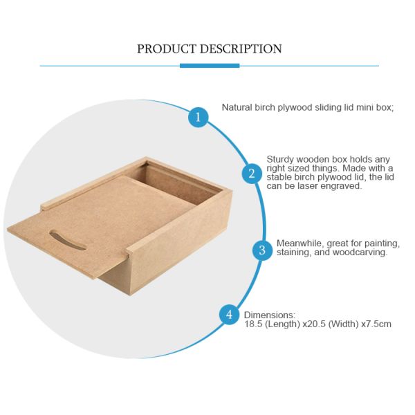 Customized MDF Wooden Boxes with Sliding Lid Free Sample Charge and Customized Logo Accepted