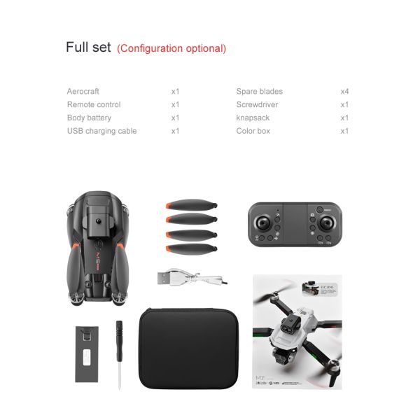 Beginners in Drones Category M1s Drone 4k HD Camera Obstacle Avoidance and Brushless Motor Maximum Flight Time 10-20min
