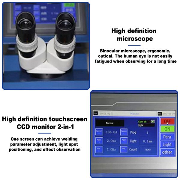 200W Laser Welder Machine with 0.1-3mm Spot and Microscope&CCD Observation for Jewelry Production