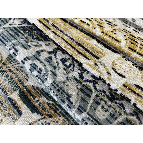 Golden Woven Jacquard Fabric For Sofa 430GSM Woven Sofa Fabric With Luxury Golden