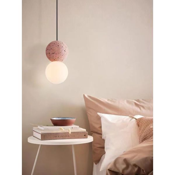 Opal White Glass Ball Light Glass Chandelier Ball Hanging Lamp Ball Light Glass Cement Pendant Lamp