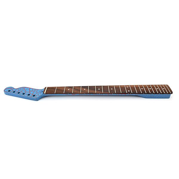 Кленовый Fender Tele Neck Replacement 22 Frets Розовое дерево Fretboard Синий взрыв трещины Белая точка