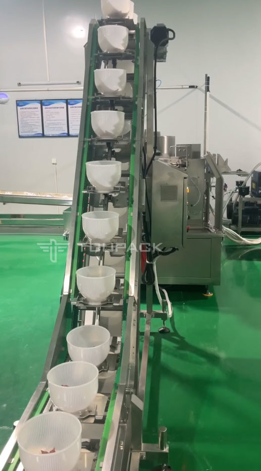 Роторные кубы говядины машины упаковки сумки вакуума веся и Weigher системы упаковки Multihead