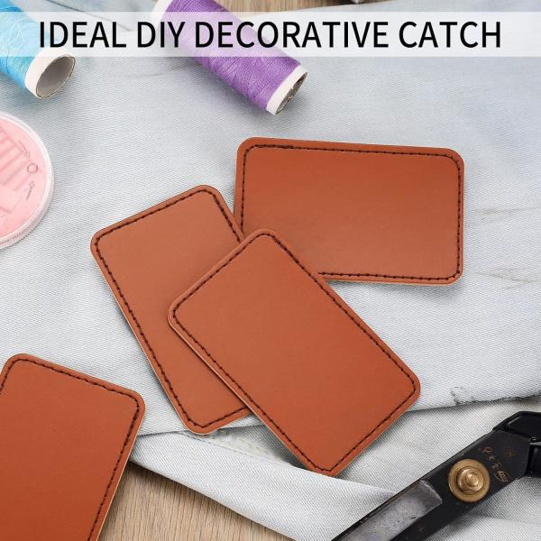 Leatherette Hat Patches With Adhesive, Blank Rectangle Faux Leather Patches For Custom Hats Clothes Bags DIY Crafts Fabric Repair Sew Laser Supplies