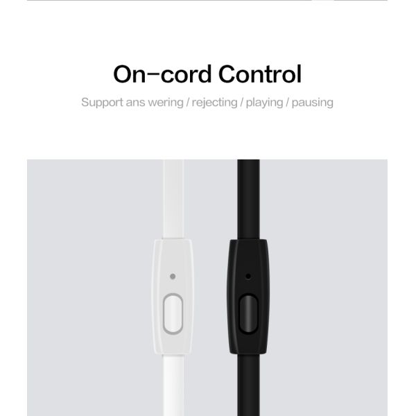 Plastic Wired In Ear Earphones 3.5mm Round Cable White Black Color