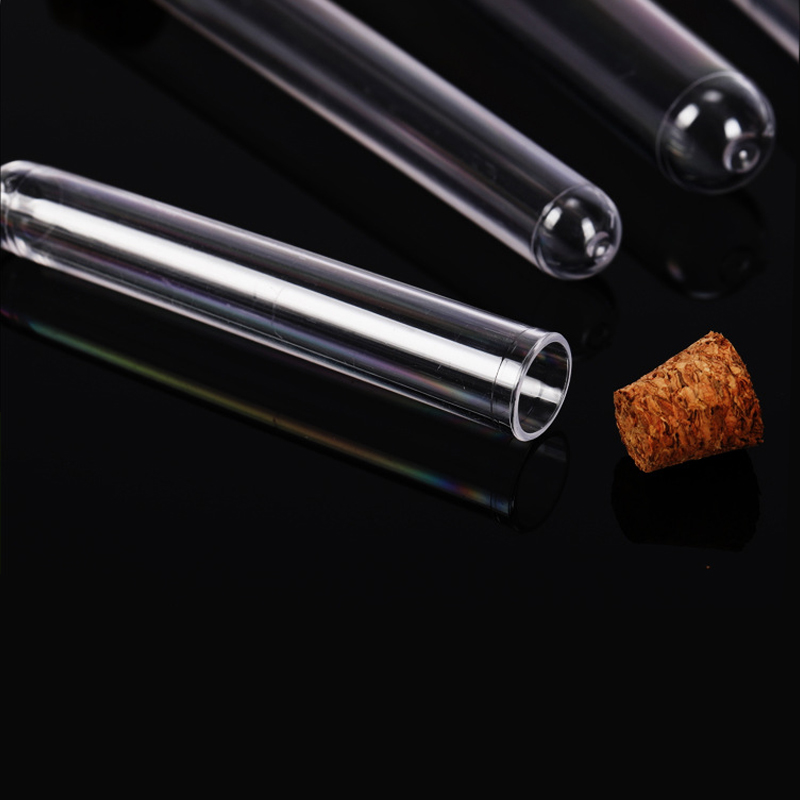Bulk Food Grade Plastic Test Tubes Candy Bath Salt Packaging Test Tubes with Cork Stopper