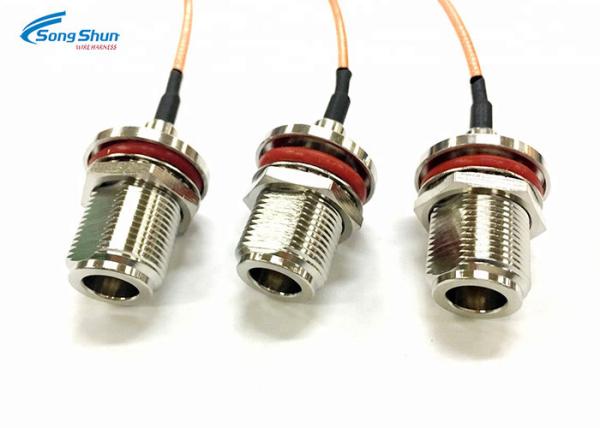 MCX Plug O - Ring Pigtail Cable Right Angle N Jack Bulkhead RG316 Copper Conductor