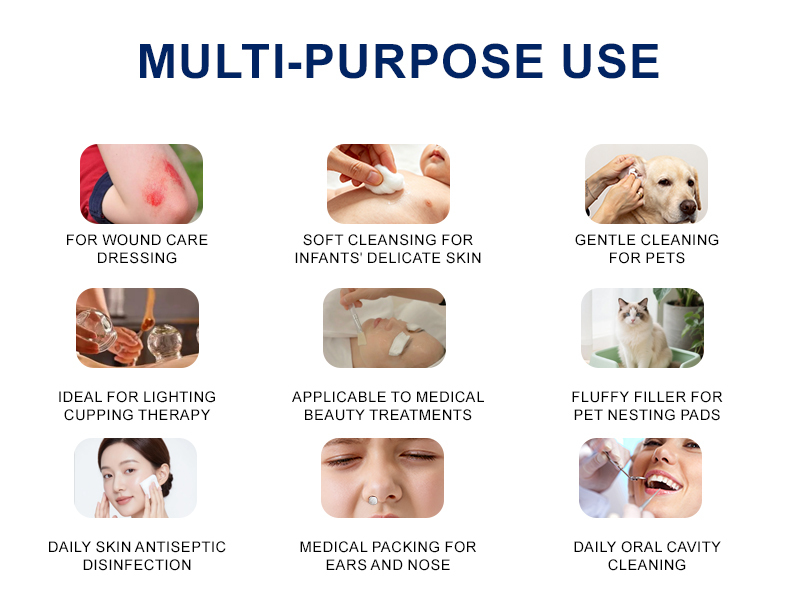 Disposable Medical Cotton Ball Highly Absorbent Sterile Cotton Balls For Wound Care