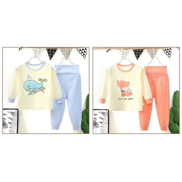 Home Children's Pajamas Sets Cotton Long Sleeved Trousers Suit Clothes