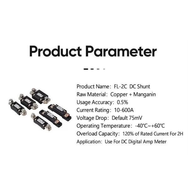 FL-2C 150A 200A 250A 300A 400A 500A 600A 750A 75mV Red Copper Shunt DC Ammeter Current Shunt Resistor