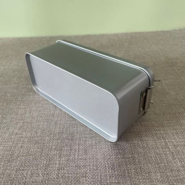 Silver Rectangle Tin Boxes Metal Tinplate Cans For Cake Pastry Tea Wedding Candy