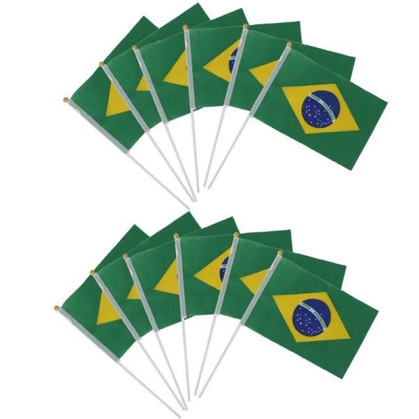 Mini Hand Waving Flag On Plastic Stick Sports Club School Festival National Flag Polyester