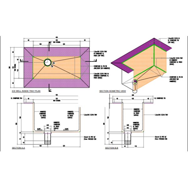 Нержавеющая сталь ледяной колодец для бара Молотный шампанский