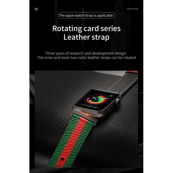 OEM ODM Banda de doble cara Banda de cuero de reloj para Apple Watch Banda 38 40 41 42 44 45mm