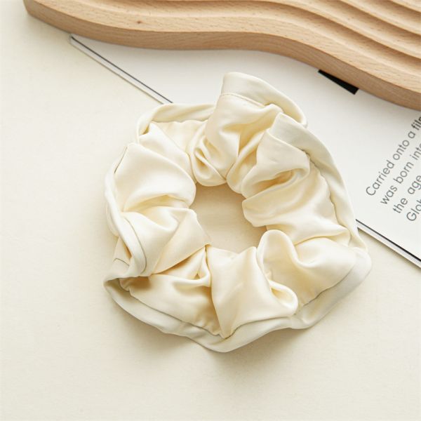 French slouchy black satin plus-size scrunchie Headpiece girls floral hair accessories Large loop hair rope headpiece