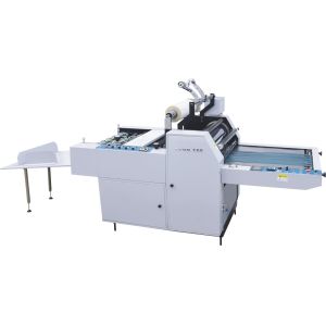 Semi Automatic A2 Book Cover Carton Thermal Film Laminator with Double-sided Laminating UV Dryer and Hot Knife