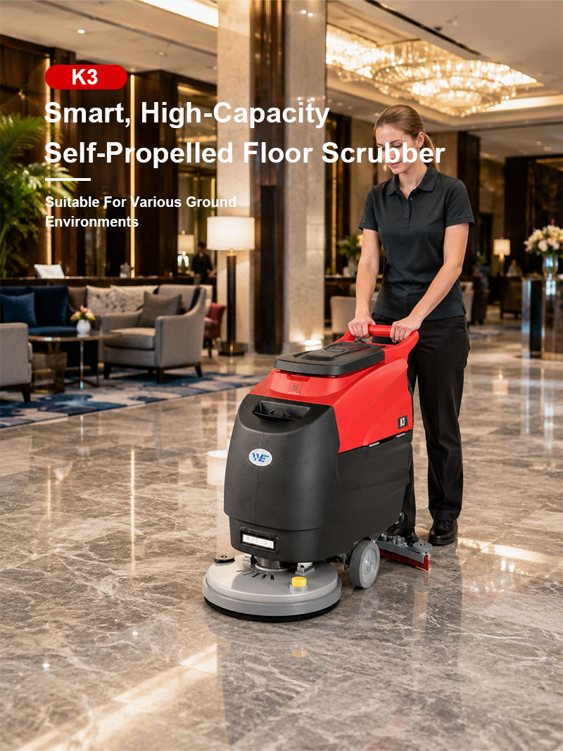 Industrial Commercial Self-Propelled Floor Cleaner Machine 80AH Li Battery Supermarket Automatic Floor Scrubber
