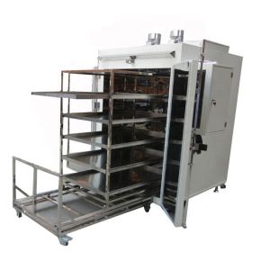 Liyi Industrial Glass Bottle Dryer Hot Drying Oven With Trolley and Tray for Cosmetic Pharmaceutic Jars Bottles Drying