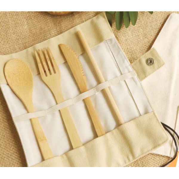 Устранимый бамбуковый столовый прибор ложки вилки ножа устанавливает для западный экспортировать стейка