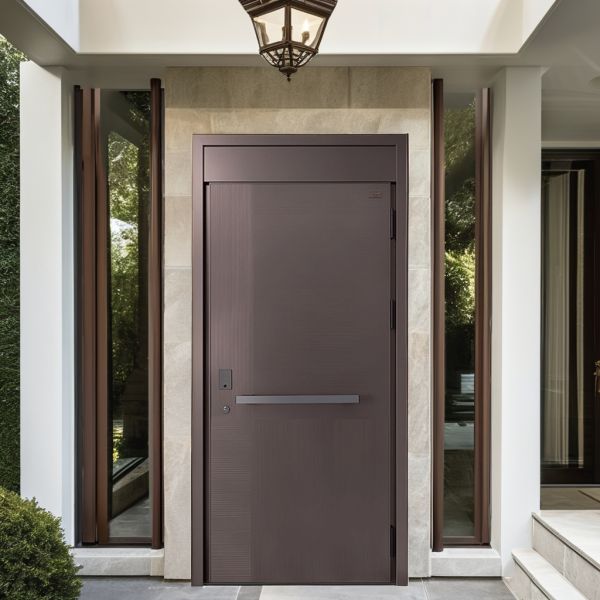 Modern Anti Theft Steel Security Door Manual Opening Residential Entry Door